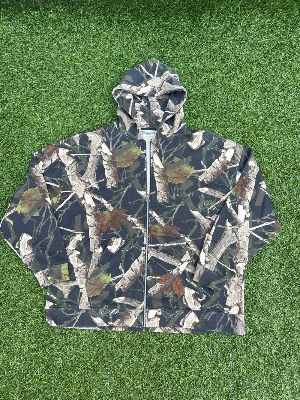 NWT No Boundaries Men 2XL Dark Tree Camo Zip Hoodie Fleece Jacket 🌲